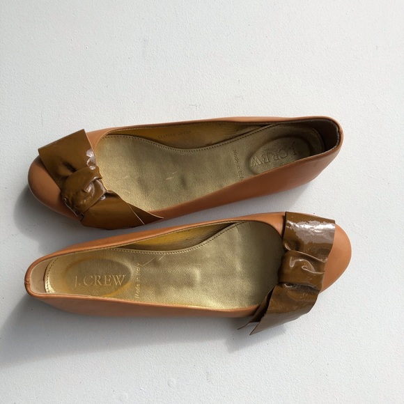 JCrew Italian bow leather ballet flats